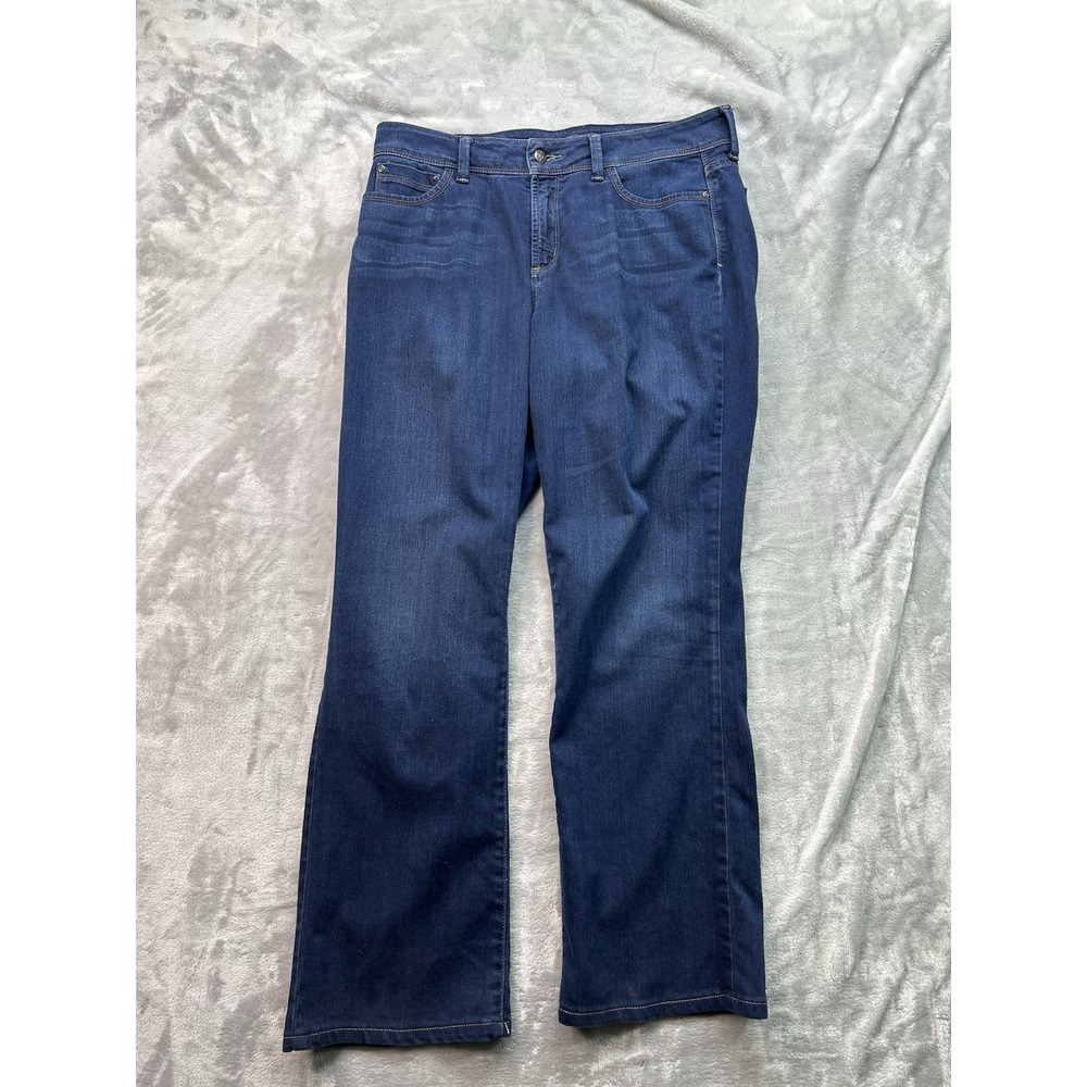 NYDJ Womens Sz 10 Designer Blue Jeans Barbara Bootcut Western Cowgirl Mid Rise